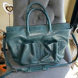 Matt & Nat Vegan Turquoise Leather Diaper Bag